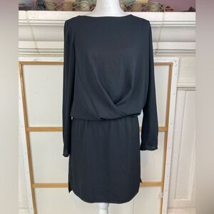 Vince Camuto Elegant Black Long Sleeve Dress w/elastic waist Runs big Like M